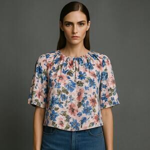 MISA Los Angeles Size XS Tie Dye Floral Blouse Multi color